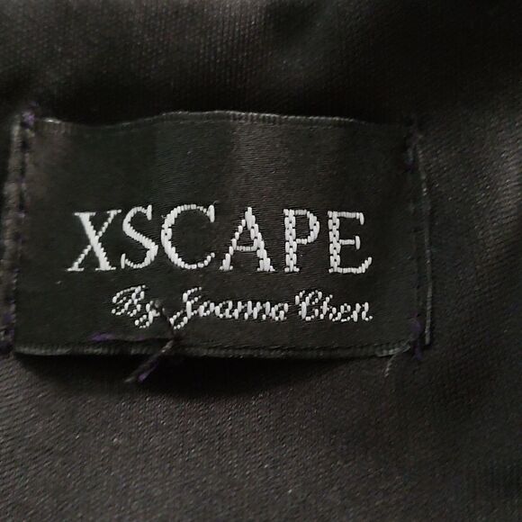 Xscape  purple egglant  fitted stretch cocktail formal prom dress  Sz 2 - Picture 8 of 8